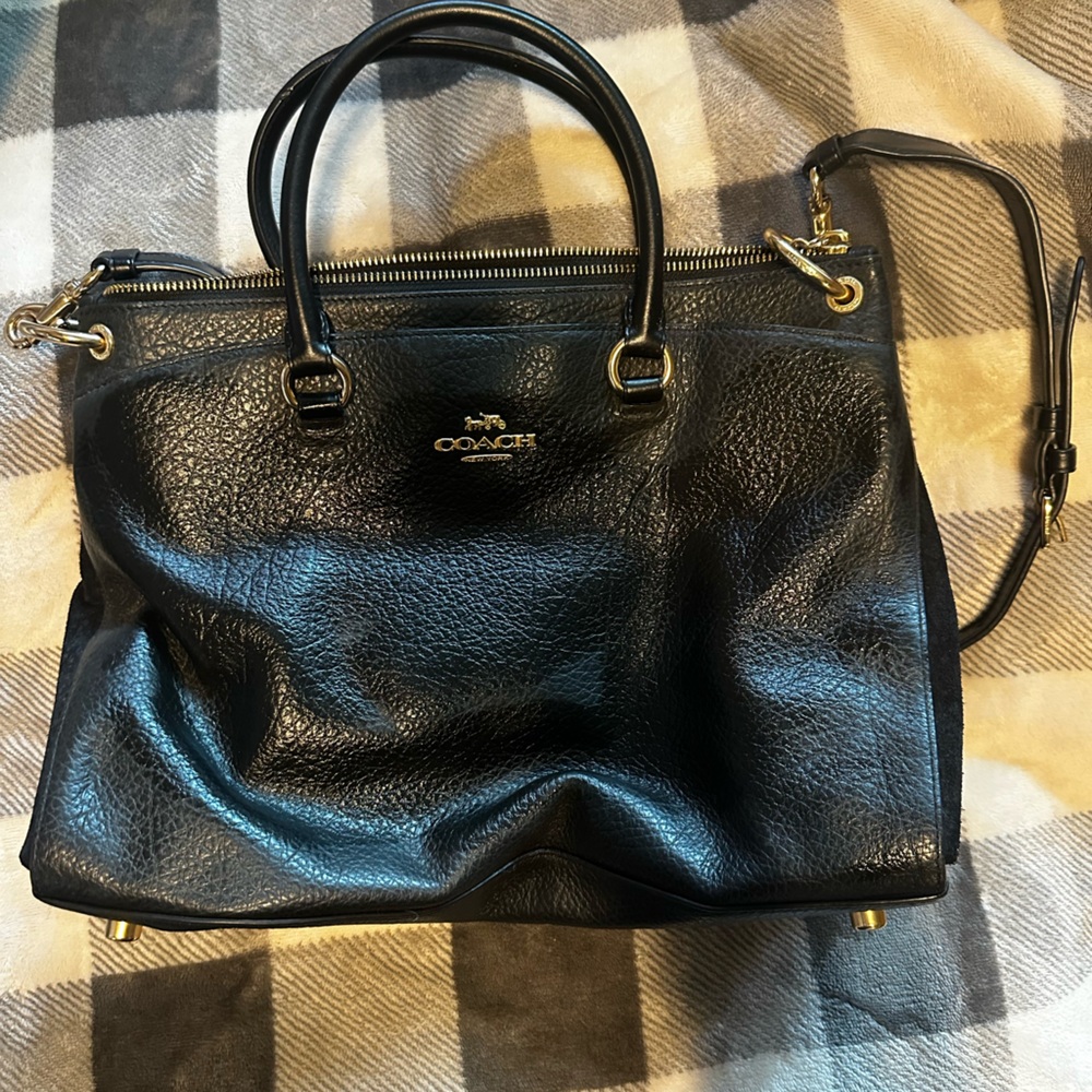 Coach Black Leather Shoulder Bag